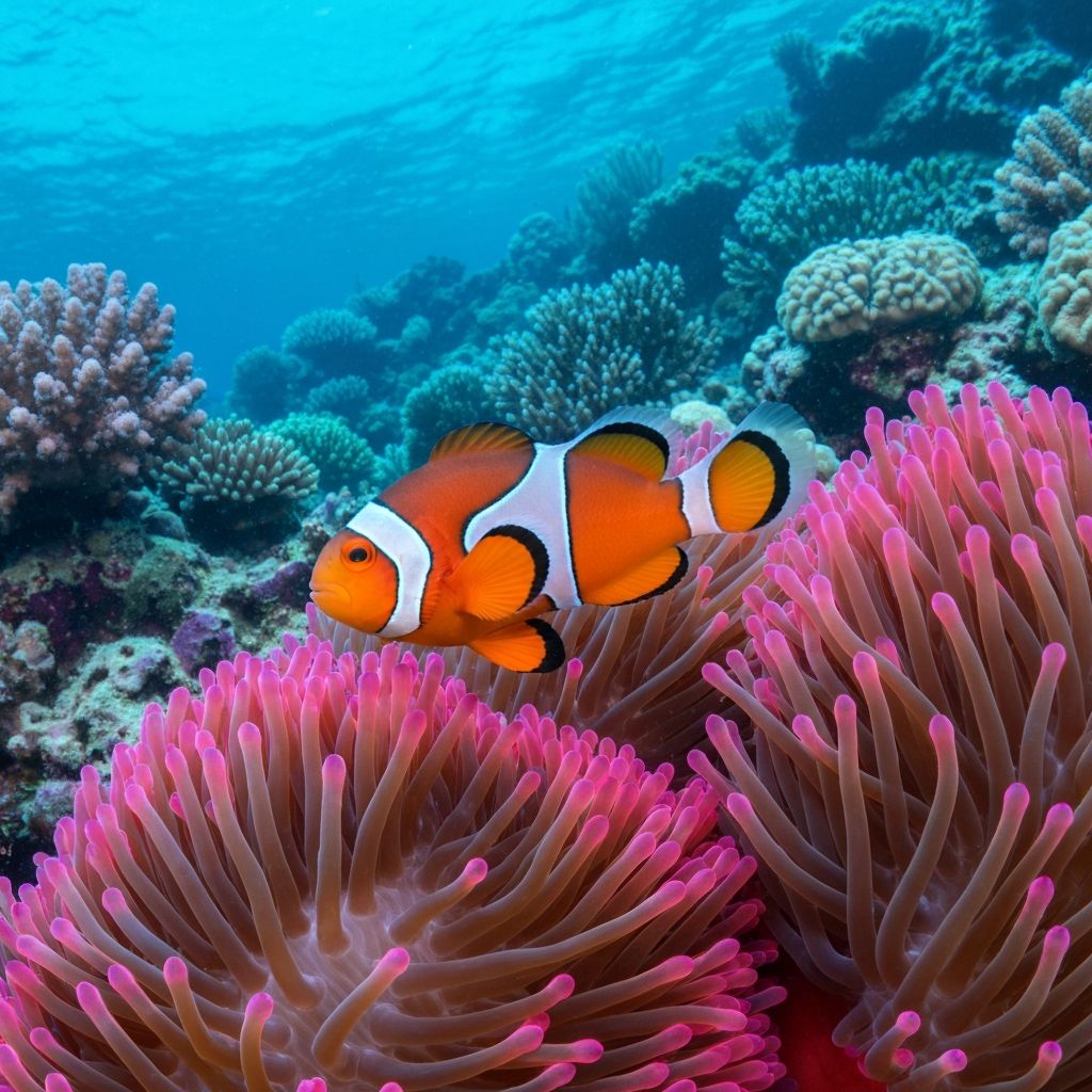 Clownfish diving at Tenggol Island